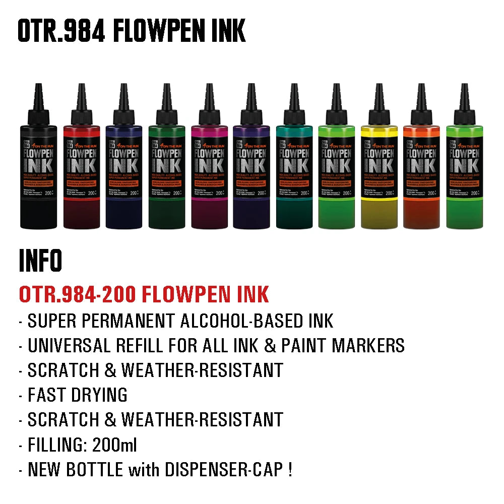 OTR 984-200 FLOWPEN INK REFILL - NEW BOTTLE - 200ML